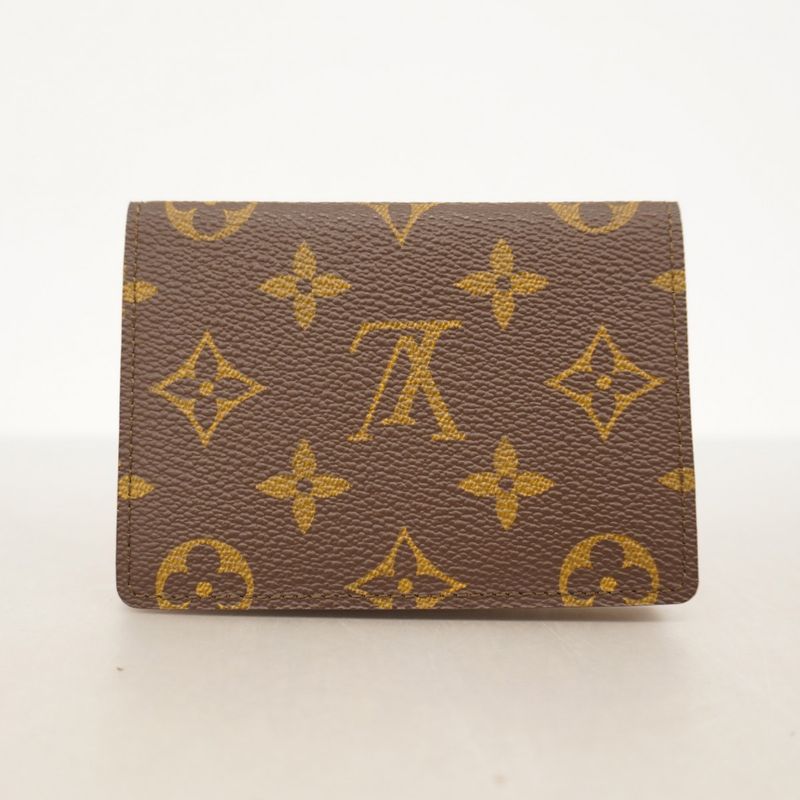 Louis Vuitton Card Case Monogram Porte 2 Carte Vertical M60533 Brown Men Women
