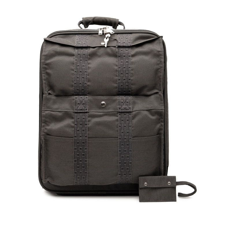 Hermes Her Line Herbag Carry Bag Suitcase Gray Silver Hardware Canvas Travel