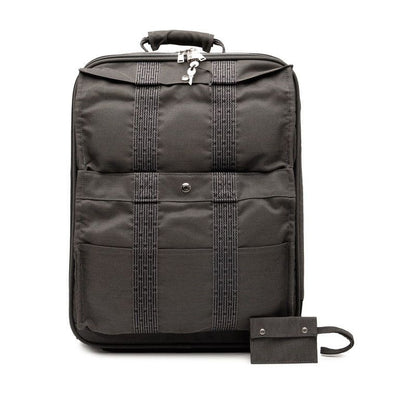 Hermes Her Line Herbag Carry Bag Suitcase Gray Silver Hardware Canvas Travel