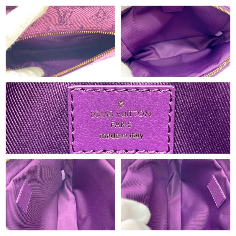 Louis Vuitton M44624 Monogram Denim Bum Bag Outdoor Purple 387337 Body Bag