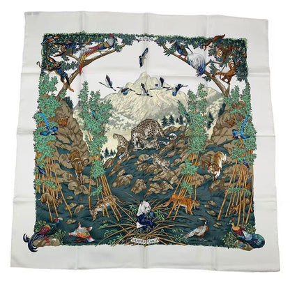 Hermes Carre 90 Sichuan Silk Scarf White — view 2