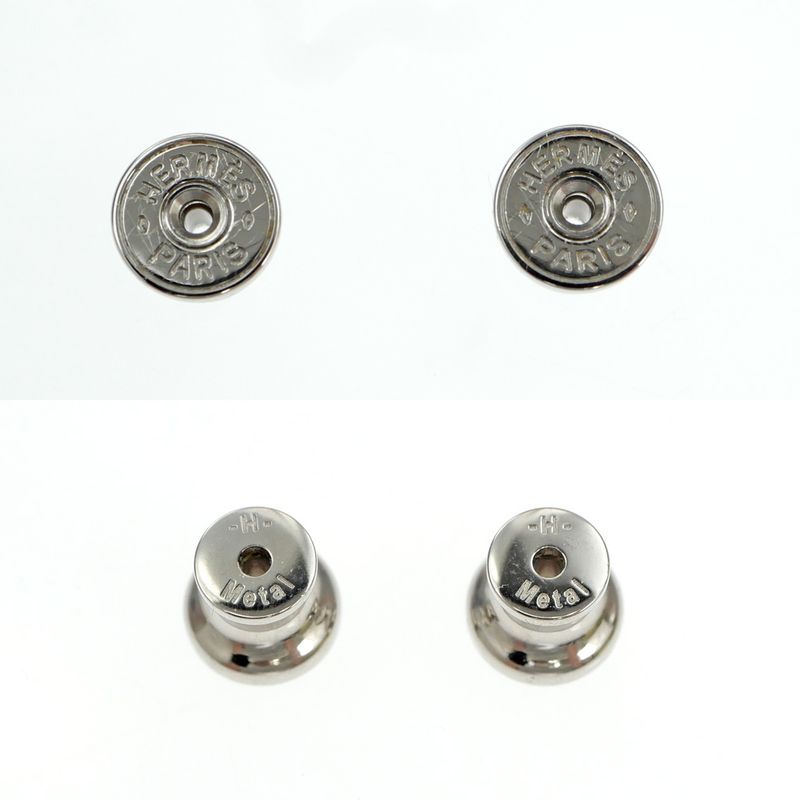 Hermes Earrings Ava Buffalo-horn Black HAVA Silver-hardware Accessories-