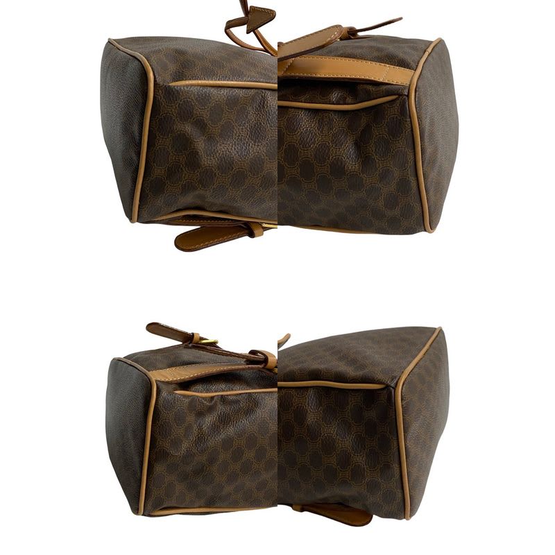 Celine Macadam Blason Triomphe Pattern Logo Ring Hardware Leather Backpack Sac