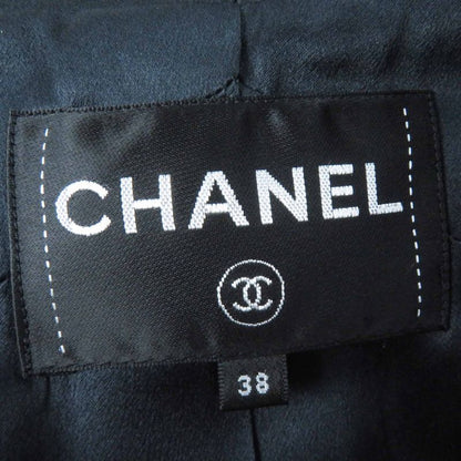 CHANEL P60011 Cotton Partially Lined Silk Coco Mark Buttons Total Pattern Shawl