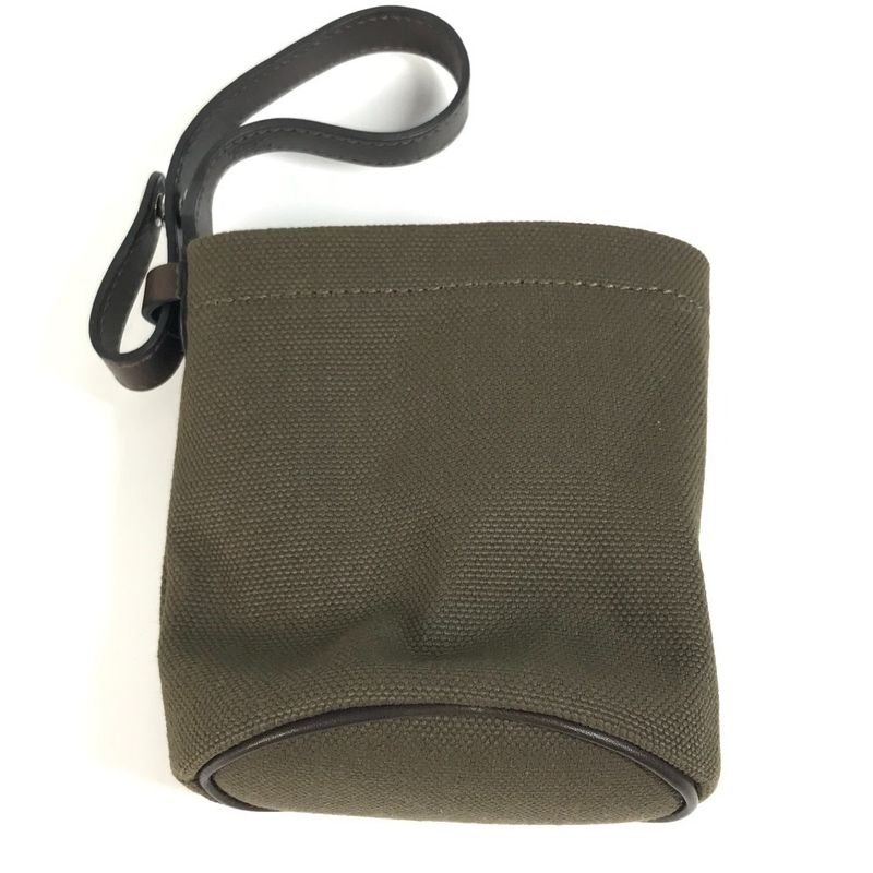 Hermes Pouch Dog Treat Pouch H800617ekaa Leather / Coated Canvas Khaki / Foo