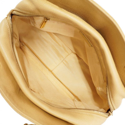 Chanel Shoulder Bag Matelasse Caviar Skin Beige Chien Pan Gold Hardware Women