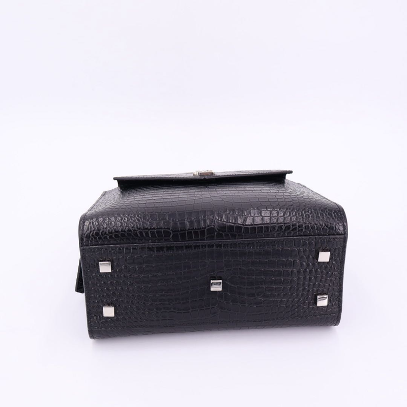 Saint Laurent Uptown Small Handbag 2way Shoulder Crossbody Tote Croc Shape