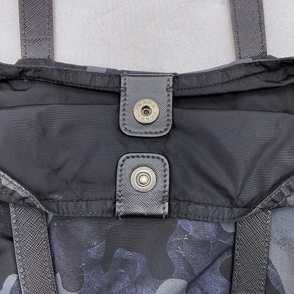 Prada Tote Bag Navy Black Tessuto Camouflage