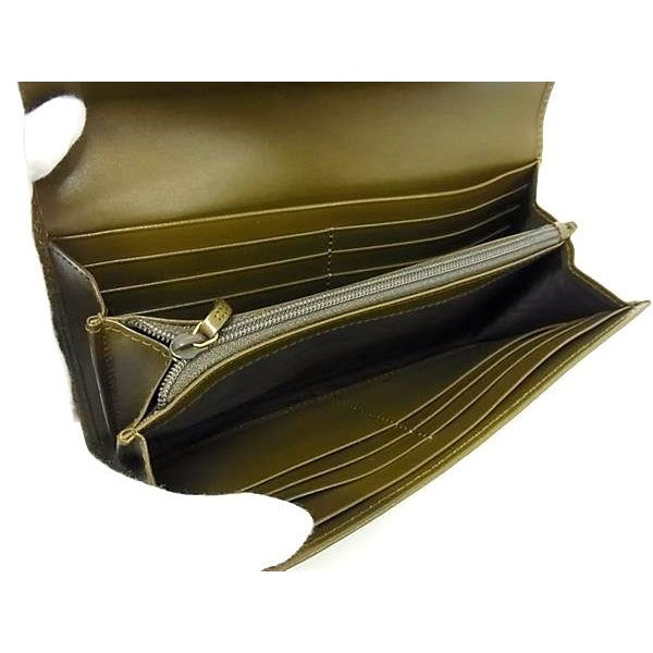 Gucci Leather Belt Motif Folded Long Wallet Women Khaki Bp1211 — view 4