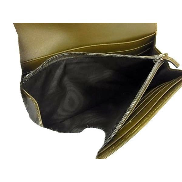 Gucci Leather Belt Motif Folded Long Wallet Women Khaki Bp1211 — view 5
