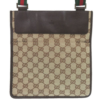 Gucci Sherry Line GG Canvas Messenger Bag 27639 Body Leather Brown