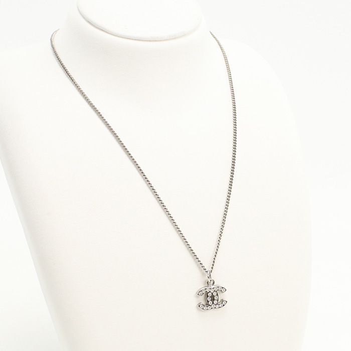 Chanel Rhinestone Coco Necklace Metal Ladies