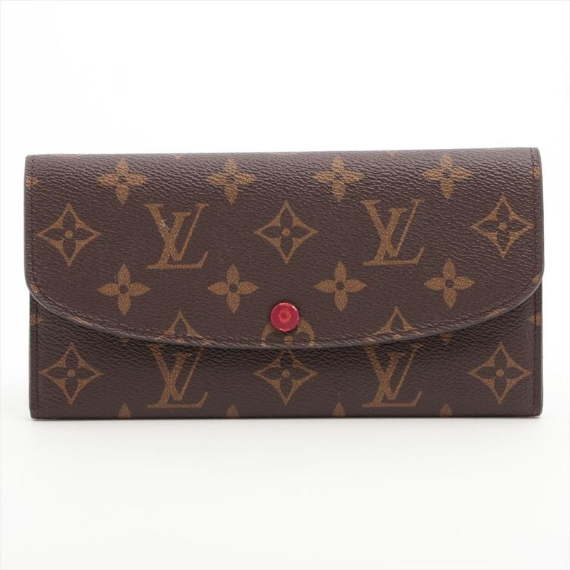 Louis Vuitton Monogram Portefeuille Emilie Zipper Long Wallet Brown
