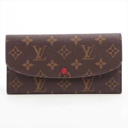 Louis Vuitton Monogram Portefeuille Emilie Zipper Long Wallet Brown