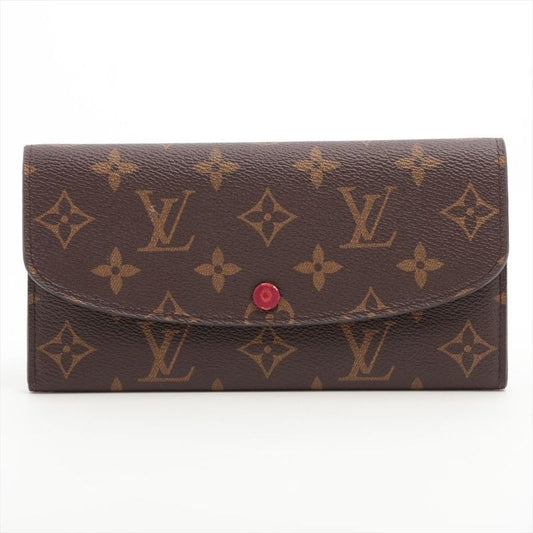 Louis Vuitton Monogram Portefeuille Emilie Zipper Long Wallet Brown