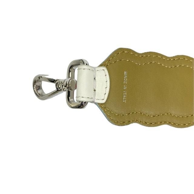 Fendi Strap You Shoulder Strap Small Studded Leather Brown White Pink