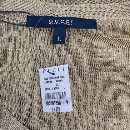 Gucci Cardigan Top Long Sleeves Gold Size L