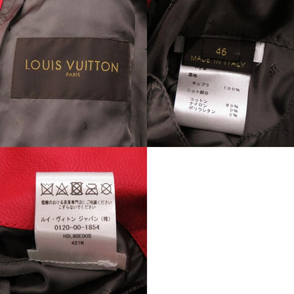 Louis Vuitton X Supreme Collaboration LV Leather Baseball Jacket Monogram Red