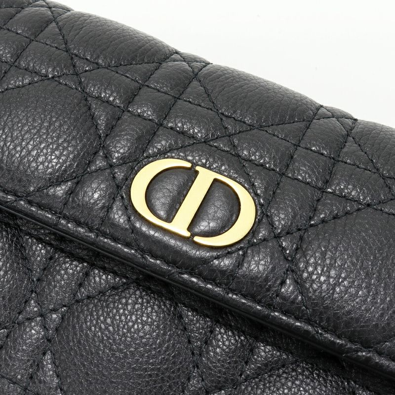Dior Long Wallet With Coin Purse Diorskaro Orchid Flap Long Wallet Calf Black