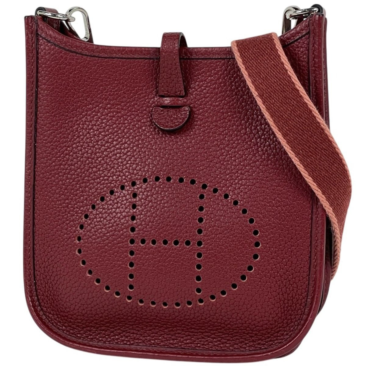 Hermes Evelyne TPM Amazon Pochette Mini Perforated Shoulder Bag Taurillon Clemence Rouge Ash
