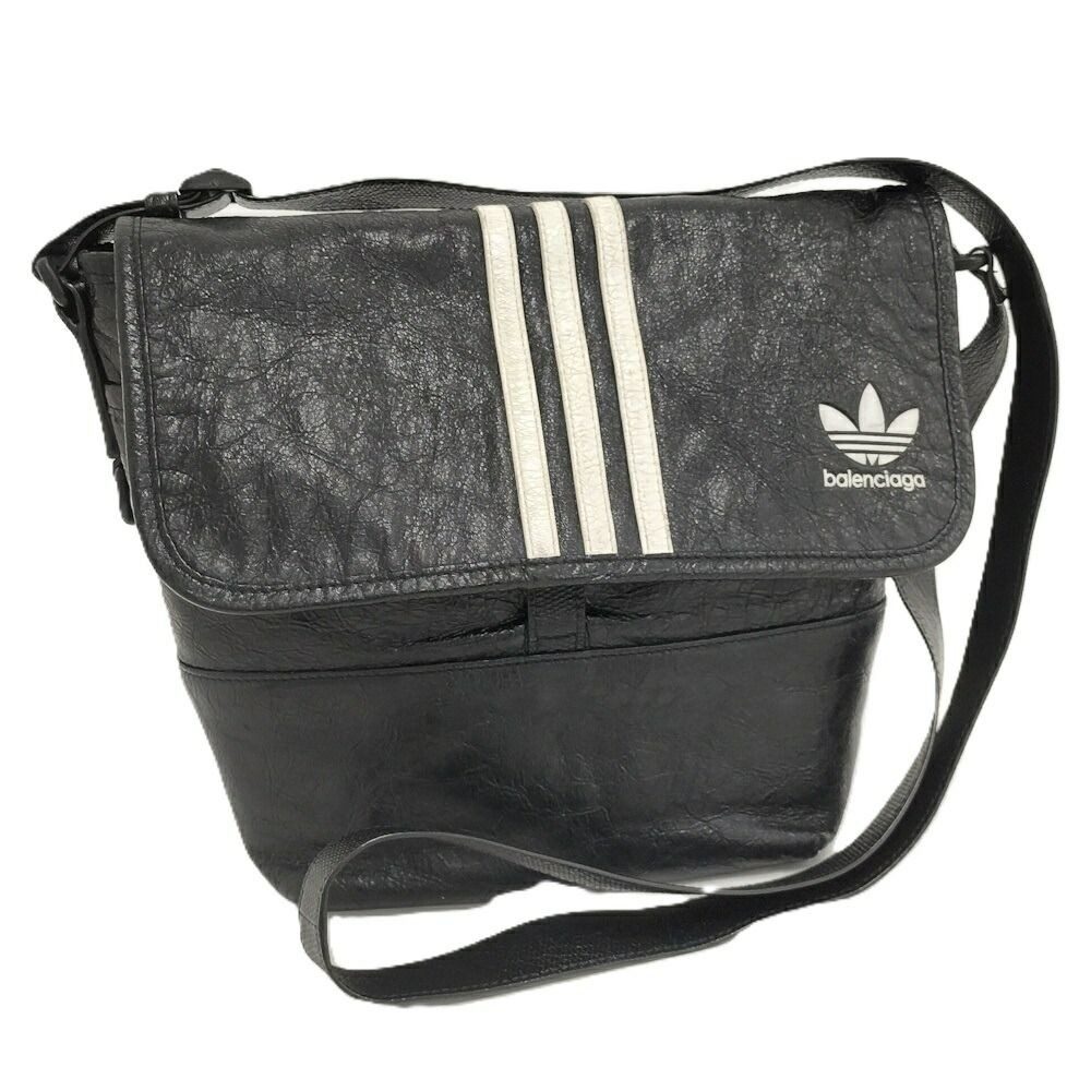 Balenciaga Adidas Collaboration Shoulder Bag Leather Black