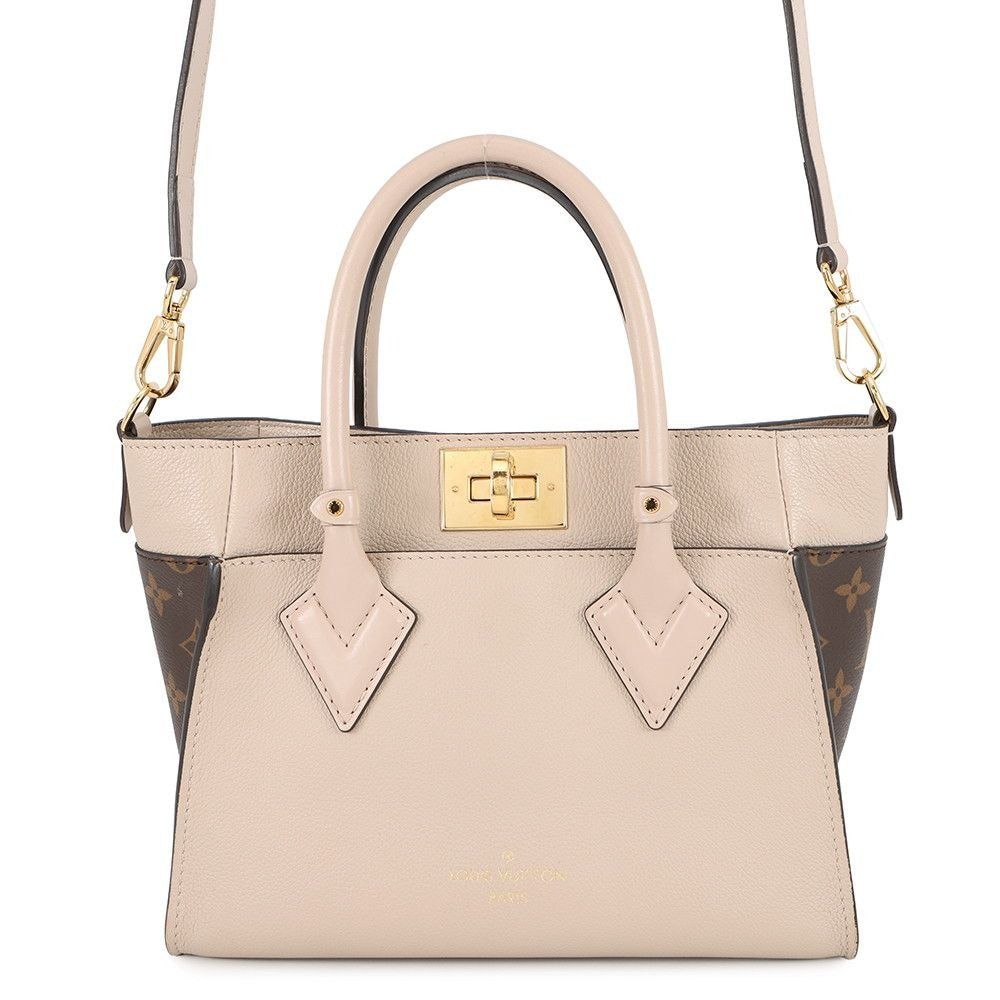 Louis Vuitton Handbag Monogram Calf Leather on My Side PM Greige Light Blue