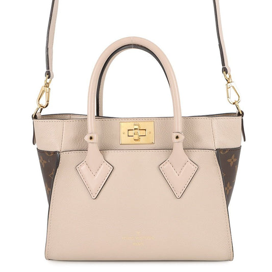 Louis Vuitton Handbag Monogram Calf Leather on My Side PM Greige Light Blue