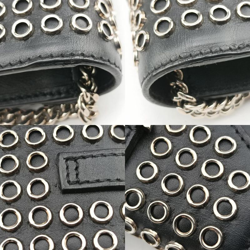 Yves Saint Laurentyves Saint Laurent Studded Flap Black Leather 347918 Dpl347918