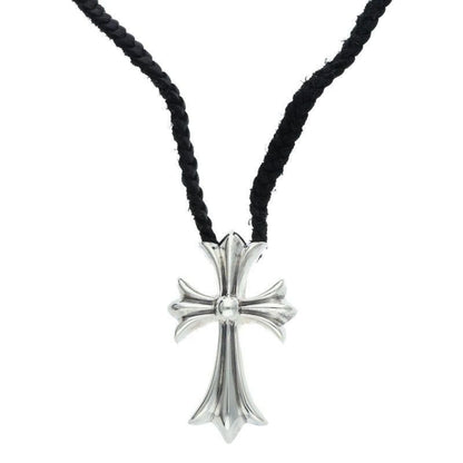 Chrome Hearts CH Crs Sml BC Small CH Cross Boro Chip Silver Necklace