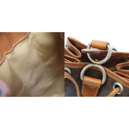 Celine Vintage Macadam PVC Shoulder Bag Brown