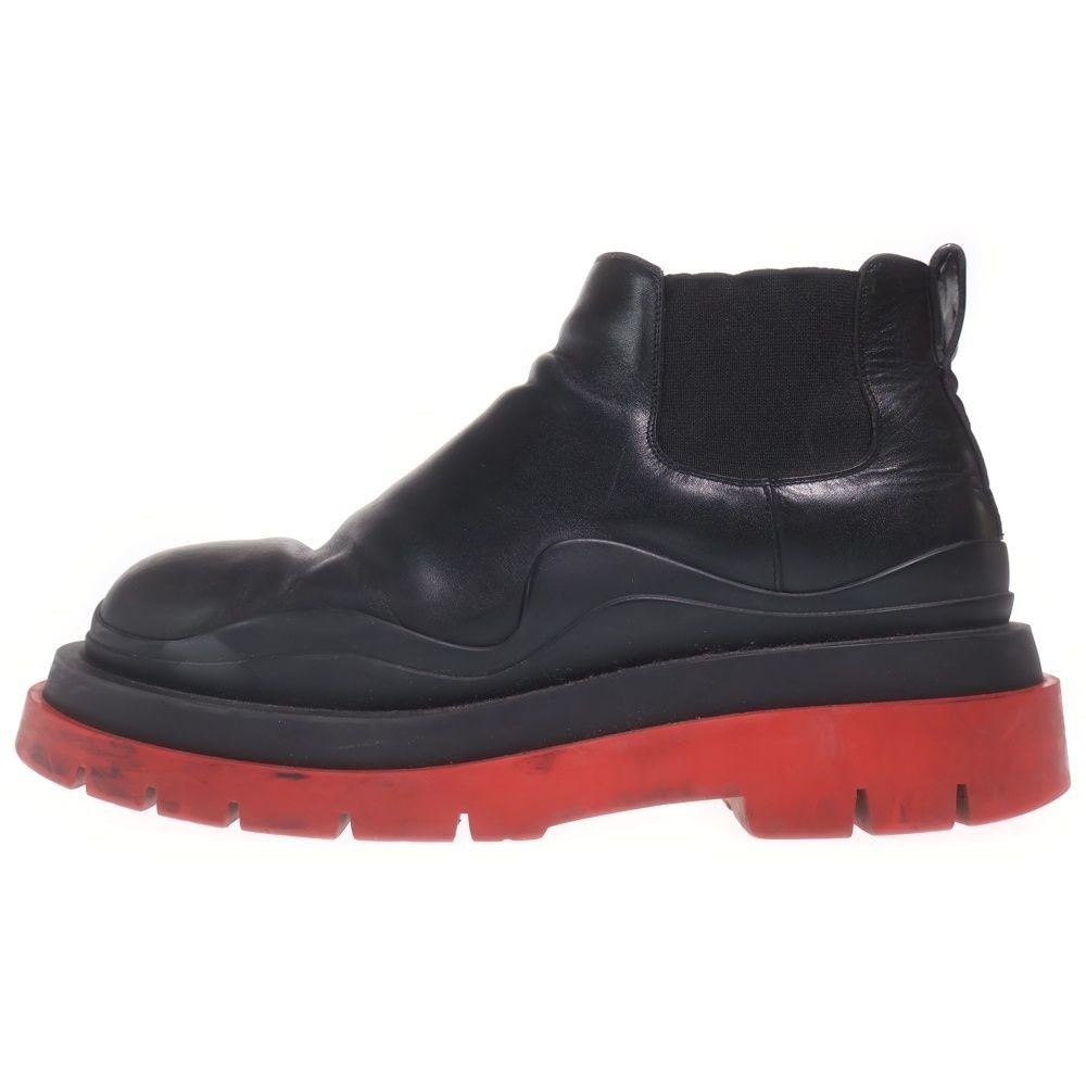 Bottega Veneta Tire Ankle Side Gore Chelsea Boots Black Red