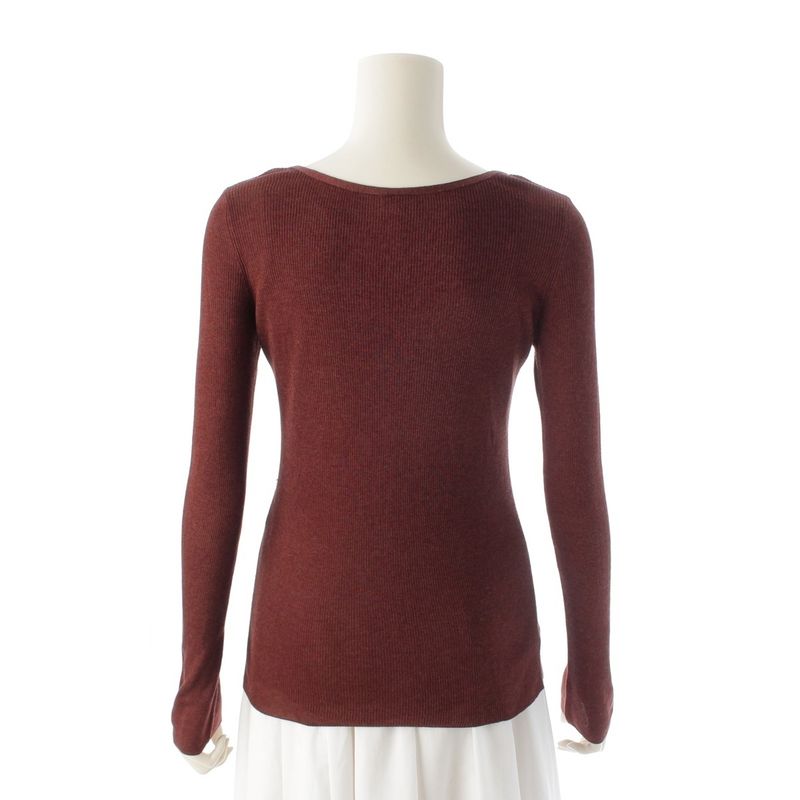 Hermes Silk Cotton H Button Sleeveless Ensemble Long Sleeve Top Brown XS