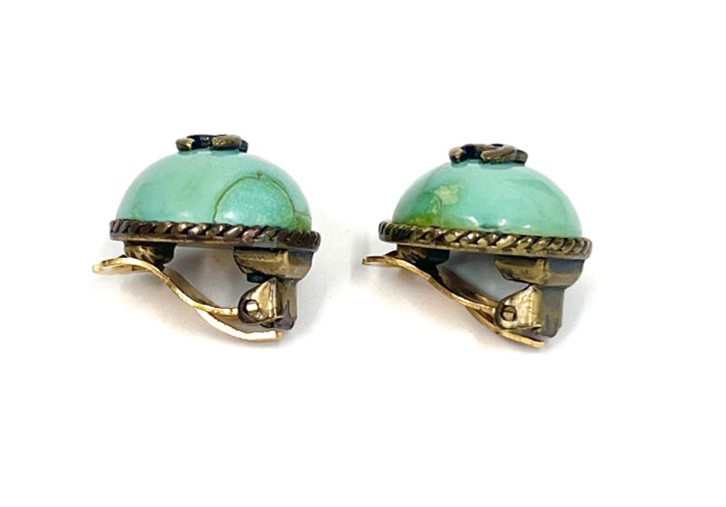 Chanel Earring CC Logo Emerald Green 34ka602