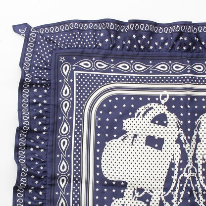 Hermes Carre 65 Brides De GALA Ceremonial Horse Maitre D'oeil Ruffled Scarf Navy