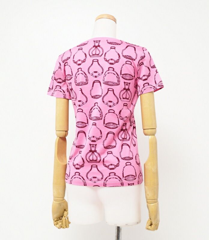 Hermes Cut And Sewn Size 34 Stirrup Illusion Short Sleeve T-shirt All Over Made