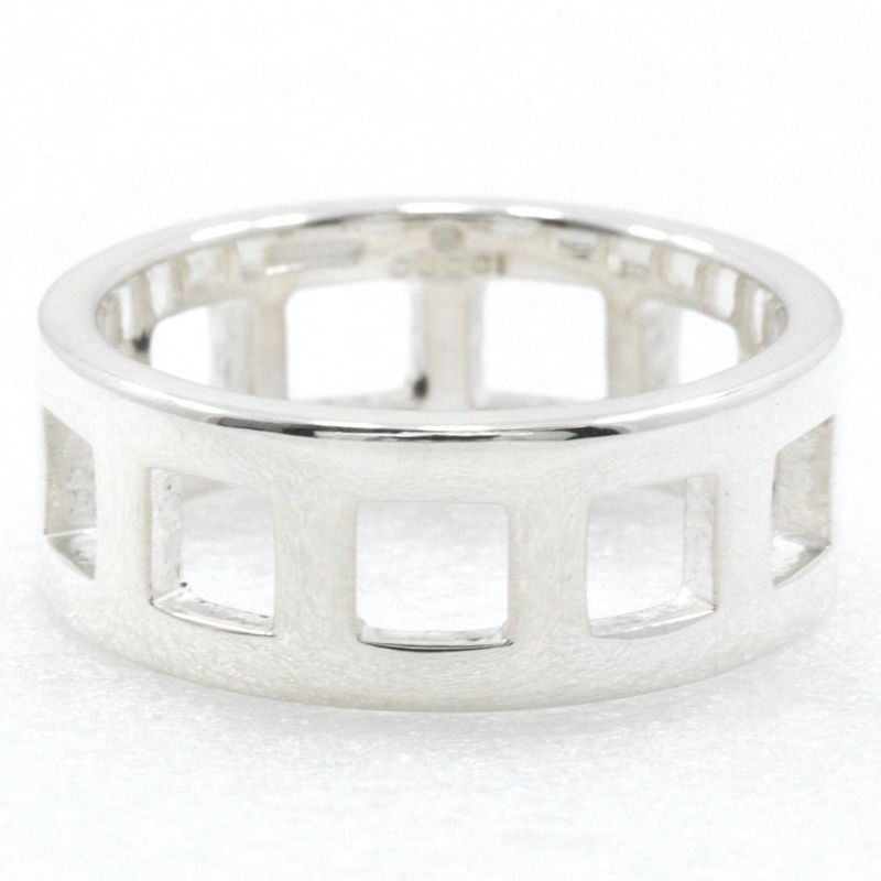 Gucci Open Square Silver 925 Size 12 Ladies 4.4g Ring