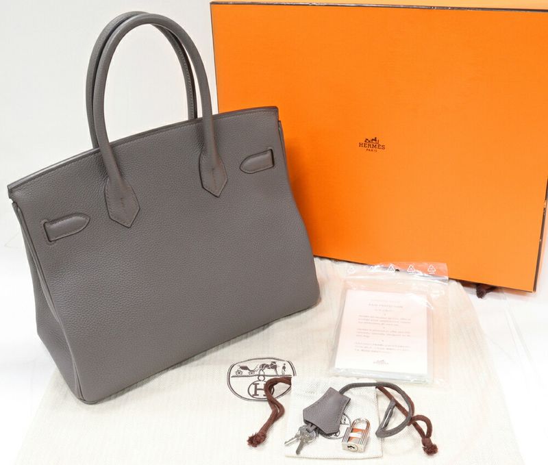 Hermes Handbag Birkin 30 Togo Ethan Silver Hardware