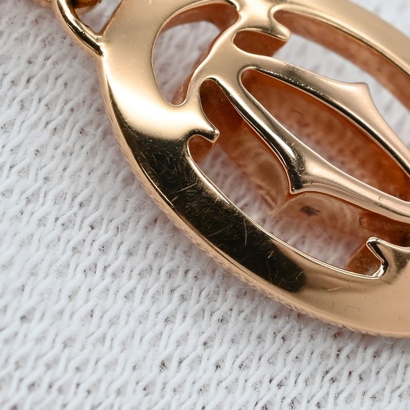 Cartier Necklace Logo Double C 18krg Diamonds Rose Gold 750rg 18k 18k Diamonds