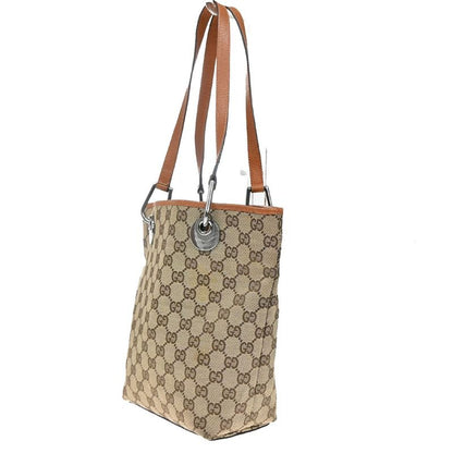 Gucci Shoulder Tote Bag Canvas Leather Brown 36ka917