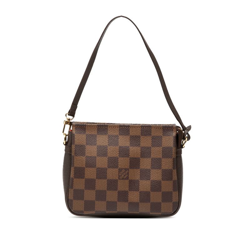 Louis Vuitton Damier Trousse Makeup Accessories Pouch Handbag N51982 Brown PVC