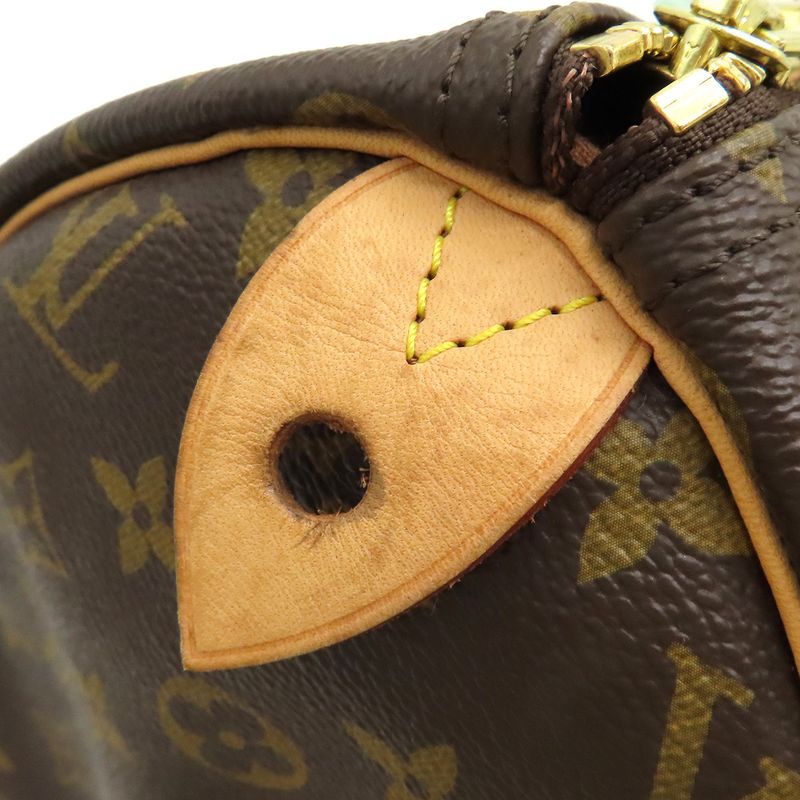 Louis Vuitton Handbag Speedy 30 Monogram Canvas Monogram Gold Hardware Brown