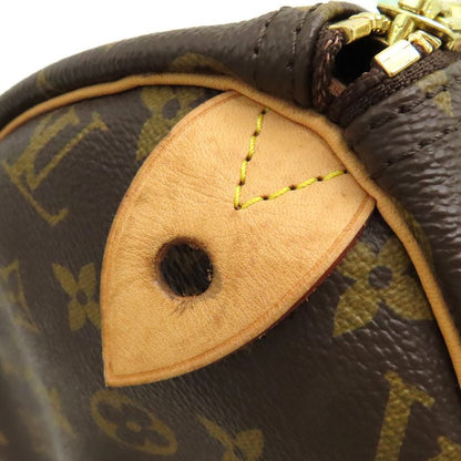 Louis Vuitton Handbag Speedy 30 Monogram Canvas Monogram Gold Hardware Brown