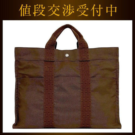 Hermes Tote Bag Tote MM Brown Her Line Excellent Condition