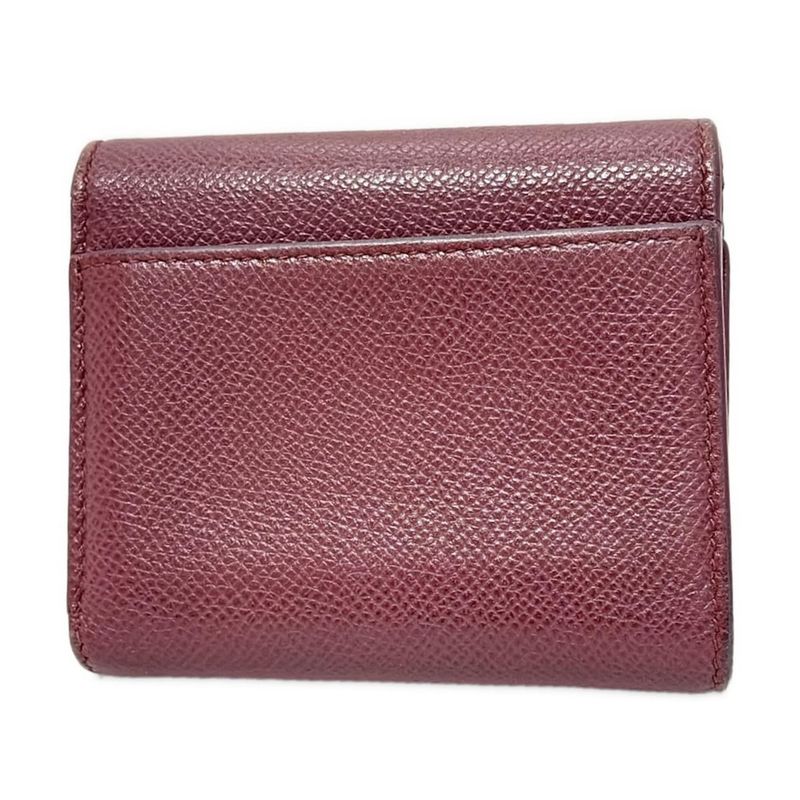Dior/christian Dior 30 Montaigne Lotus Wallet Bordeaux Leather