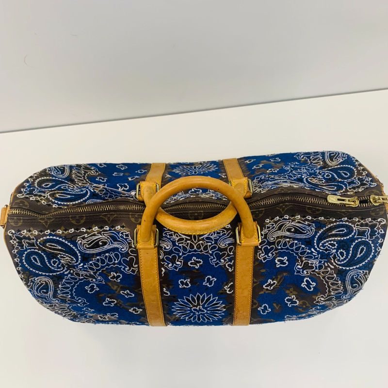 Louis Vuitton JAY AHR Lbandana BLUE Model Keepall : X0360