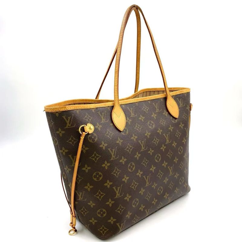 Louis Vuitton Neverfull MM Monogram Leather X PVC Brown Tote Bag Gold M40156