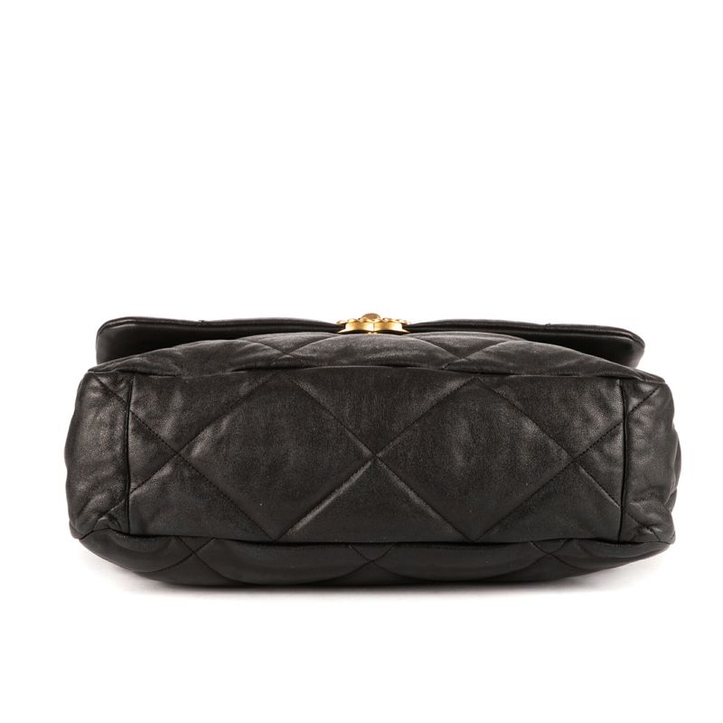 Chanel Classic 19 Flap Black Matelasse Calfskin A
