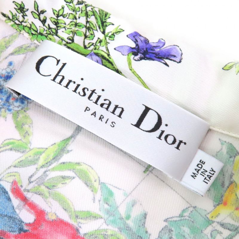 Christian DIOR 23AW 241v29a6845 100% Silk Floral Pattern Logo Button Short