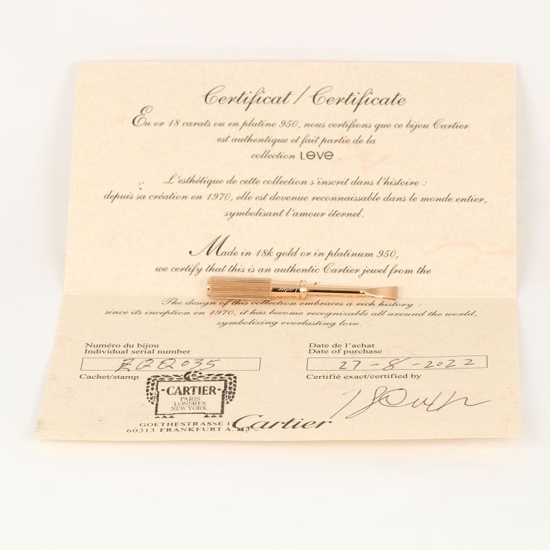 Cartier LOVE Classic Model #17 18K Pink Gold And 4P Diamonds Ladies 32.81g