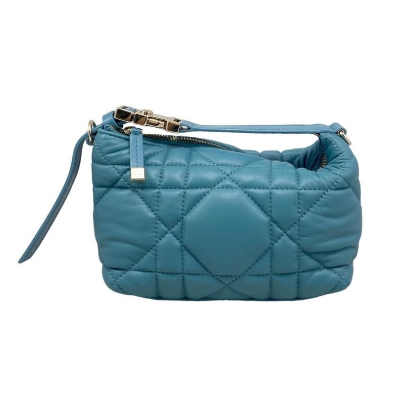 Christian Dior Handbag Nomad Pouch Small S5553omig Blue Gold Hardware Christian